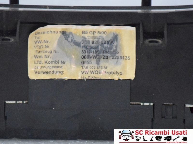 Quadro Strumenti Volkswagen Passat 1.9 Tdi 3B0920825A - 09801 Quadro Strumenti Volkswagen Passat 1.9 Tdi 3B0920825A - 09801