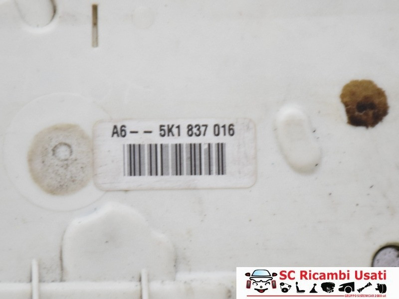 SERRATURA ANTERIORE DESTRA VOLKSWAGEN Golf 6 Berlina 5K1837016 (08>12)