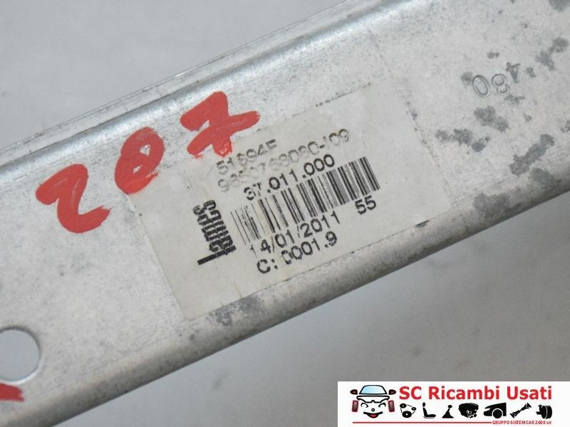 MECCANISMO ALZAVETRO POST. DX PEUGEOT 207 2° Serie 9650768080 (09>)