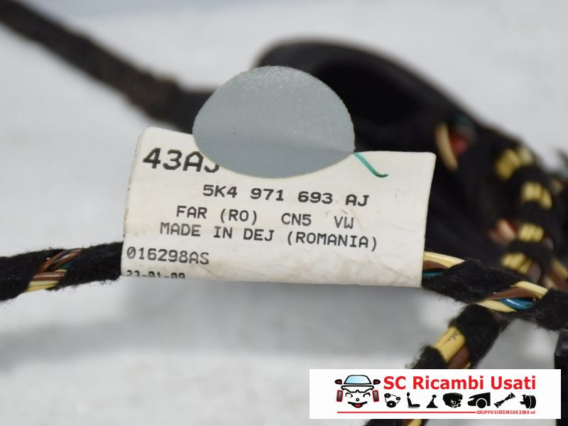 IMPIANTO ELETTRICO (CABLAGGIO) PORTA POSTERIORE SX VOLKSWAGEN Golf 6 Berlina 5K4971693AJ (08>12)
