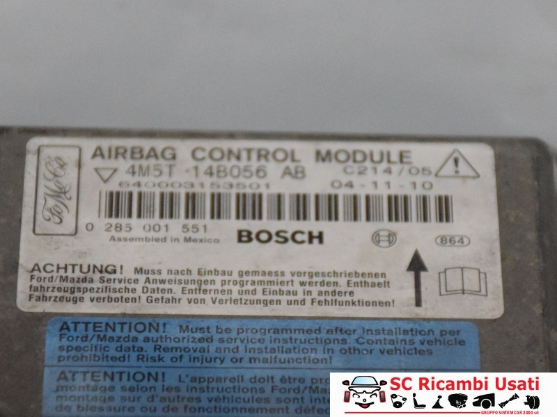 Centralina Airbag Ford C Max 4M5T14B056AB - 11435 Centralina Airbag Ford C Max 4M5T14B056AB - 11435