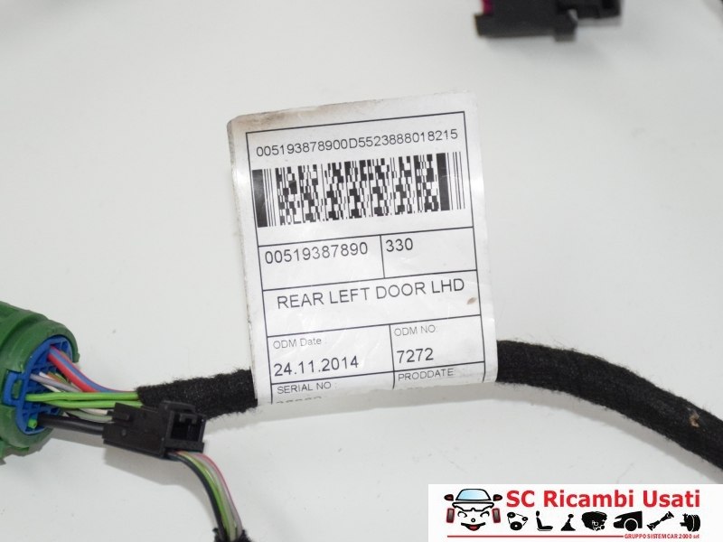 Cablaggio Porta Posteriore Sinistra Fiat 500l 51938787 - 02262 Cablaggio Porta Posteriore Sinistra Fiat 500l 51938787 - 02262