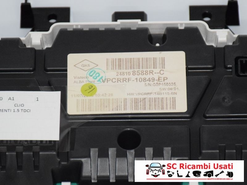 Quadro Strumenti Renault Clio 4 1.5 Dci 248108588R - 06000 Quadro Strumenti Renault Clio 4 1.5 Dci 248108588R - 06000