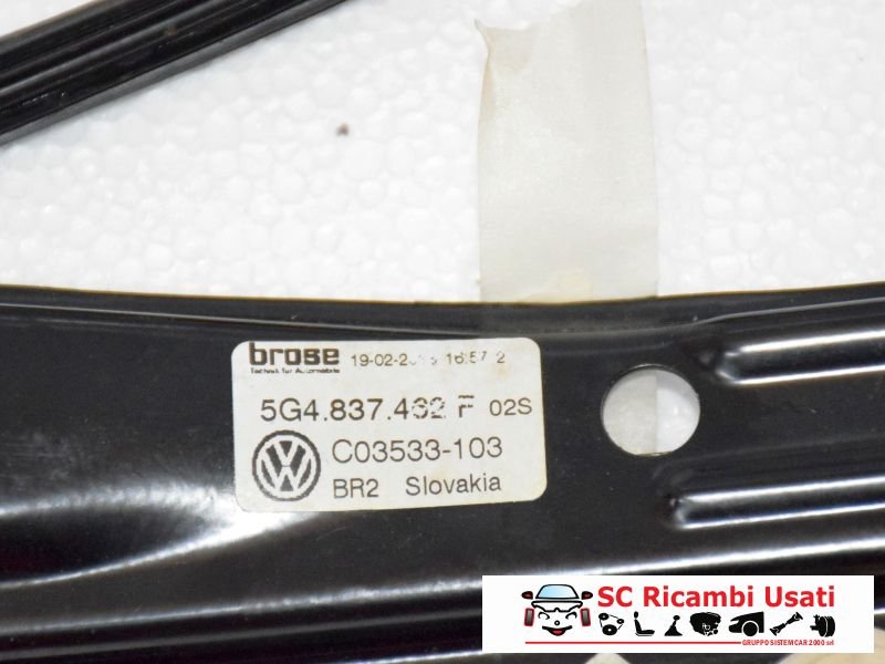 Alzavetro Anteriore Destro Vw Golf 7 5G4837462H - 06131