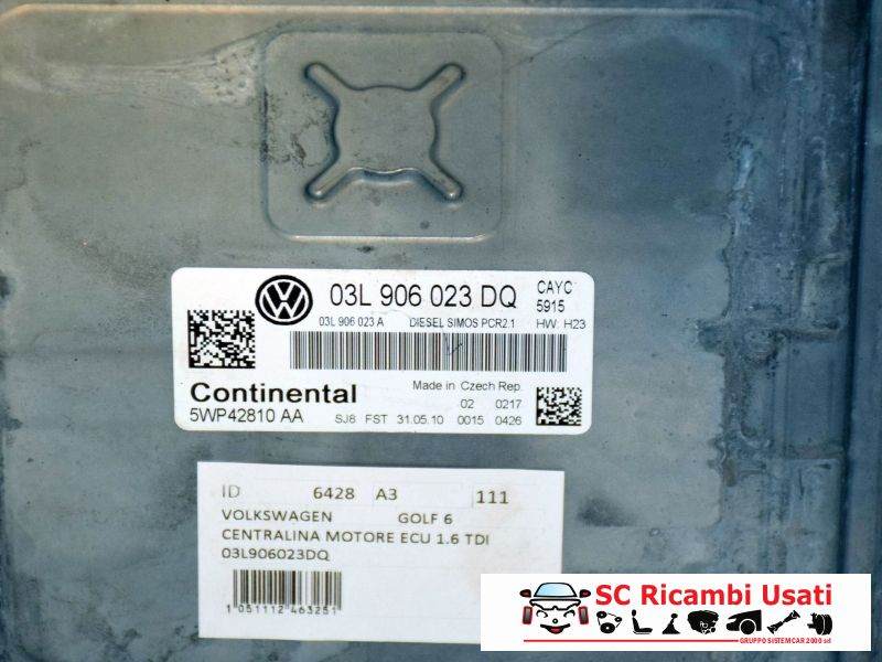 Centralina Motore Golf 6 1.6 Tdi 03L906023DQ - 06428 Centralina Motore Golf 6 1.6 Tdi 03L906023DQ - 06428