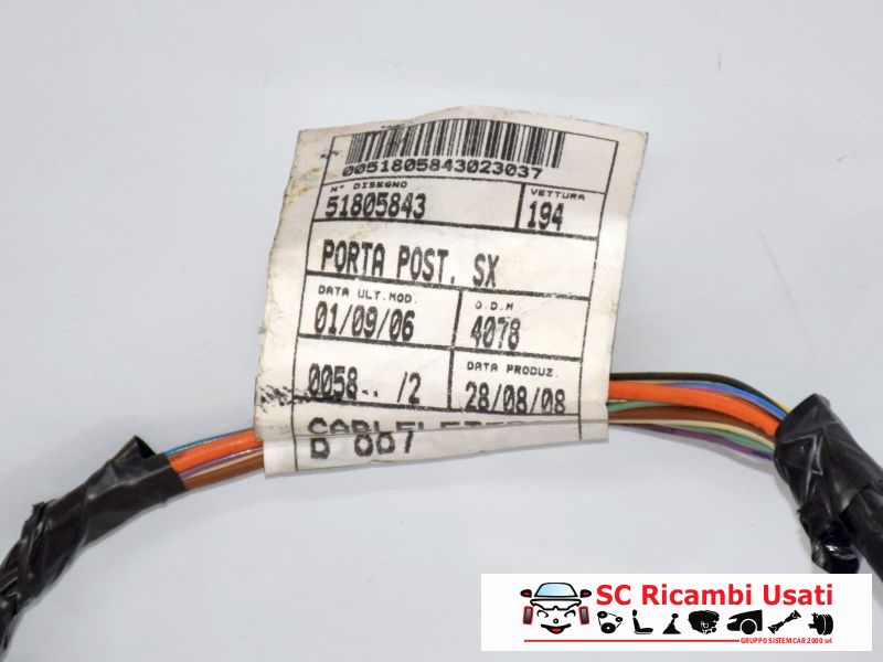 Cablaggio Porta Posteriore Sinistra Fiat Croma 51805843 - 07543 Cablaggio Porta Posteriore Sinistra Fiat Croma 51805843 - 07543