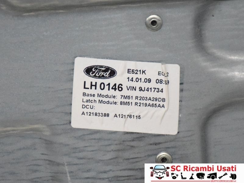 Alzavetro Anteriore Sinistro Ford C Max 7M5T14B533AE - 09011