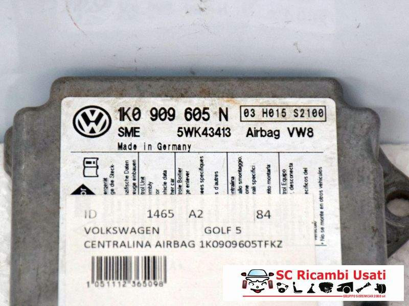 CENTRALINA AIRBAG VOLKSWAGEN Golf 5 Berlina 1K0909605T (03>08)
