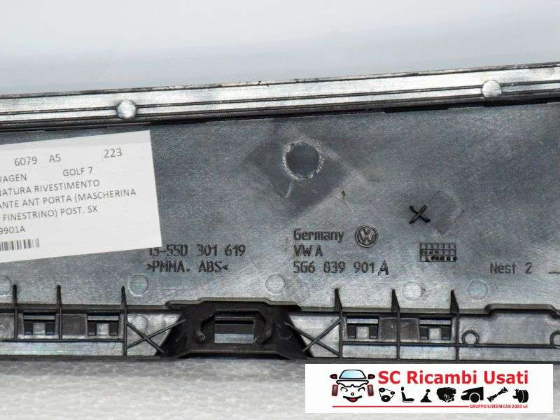 MODANATURA PORTA POSTERIORE SX VOLKSWAGEN Golf 7 Berlina 5G6839901A (12>)