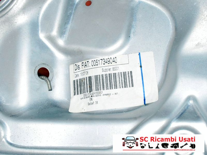 MECCANISMO ALZAVETRO POST. DX FIAT Idea 2° Serie 51734904 (05>08)