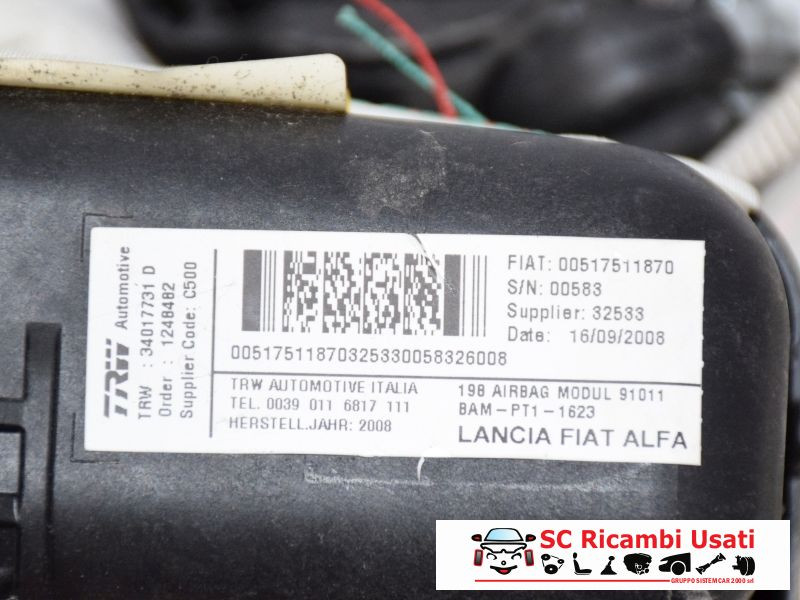 51751187 KIT AIRBAG SEMICOMPLETO LANCIA Delta 3° Serie diesel
