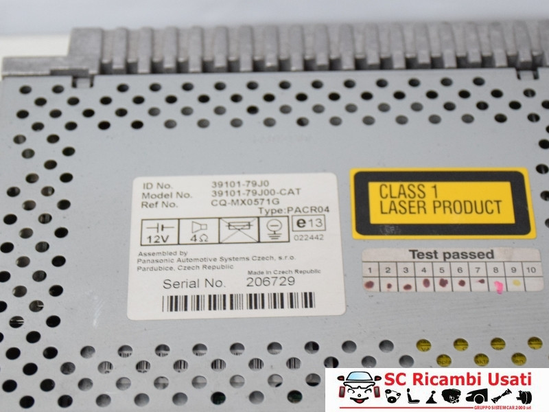 AUTORADIO FIAT Sedici 1&deg; Serie 39101-79J0 (06>09)