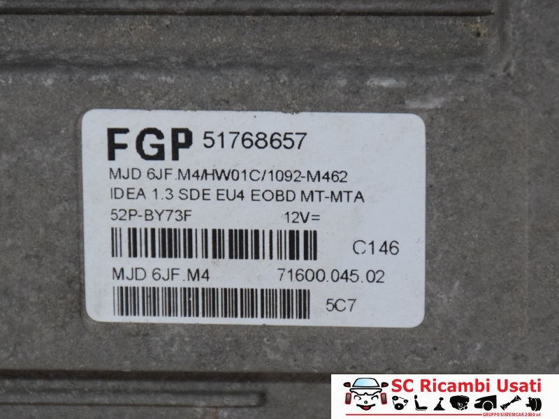 Kit Accensione 1.3 Mjt Lancia Musa 2005 - 14468 Kit Accensione 1.3 Mjt Lancia Musa 2005 - 14468