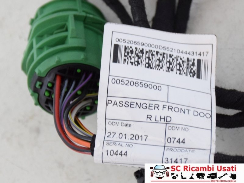 Cablaggio Porta Anteriore Destra Fiat 500l 52065900 - 16074 Cablaggio Porta Anteriore Destra Fiat 500l 52065900 - 16074