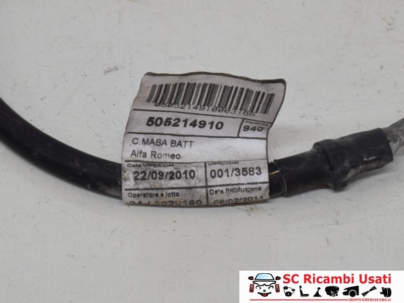 Cavo Batteria Alfa Romeo Giulietta 50521491 - 16430 Cavo Batteria Alfa Romeo Giulietta 50521491 - 16430