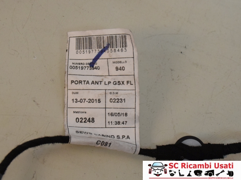 Cablaggio Porta Anteriore Destra Alfa Giulietta 51977394 51929179 - 17535