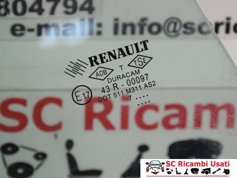 Vetro Posteriore Destro Renault Clio 4 Sw - 17562 Vetro Posteriore Destro Renault Clio 4 Sw - 17562