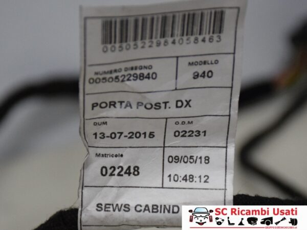 Cablaggio Porta Posteriore Destra Alfa Giulietta 50522984 50522980