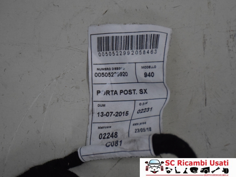 Cablaggio Porta Posteriore Sinistra Alfa Giulietta 50522992 50522988 - 17608 Cablaggio Porta Posteriore Sinistra Alfa Giulietta 50522992 50522988 - 17608