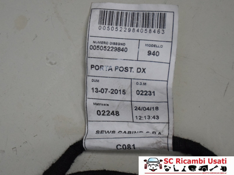PORTIERA POSTERIORE DESTRA ALFA ROMEO Giulietta Serie (940_) 50522984 (13>)