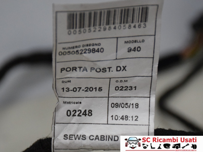 PORTIERA POSTERIORE DESTRA ALFA ROMEO Giulietta Serie (940_) 50522984 (13>)