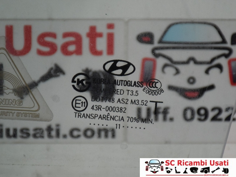 VETRO SCENDENTE ANTERIORE SINISTRO HYUNDAI Santa Fe 3° Serie (06>12)