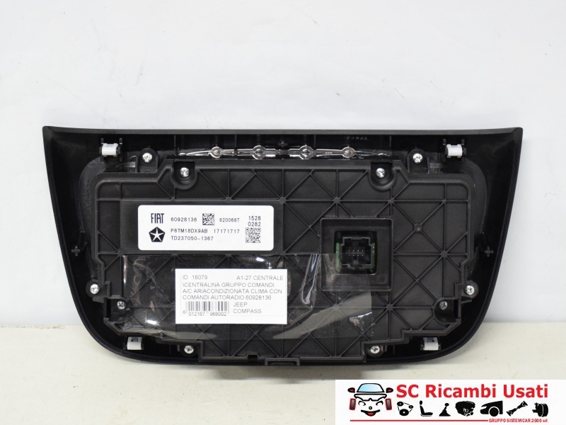 Centralina Comandi Clima Jeep Compass 2020 60928136 6TM25DX9AB - 18079