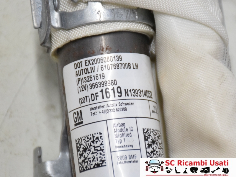 Airbag Tendina Laterale Sinistra Sx Opel Astra J 13251619 610768700B - 18584 Airbag Tendina Laterale Sinistra Sx Opel Astra J 13251619 610768700B - 18584