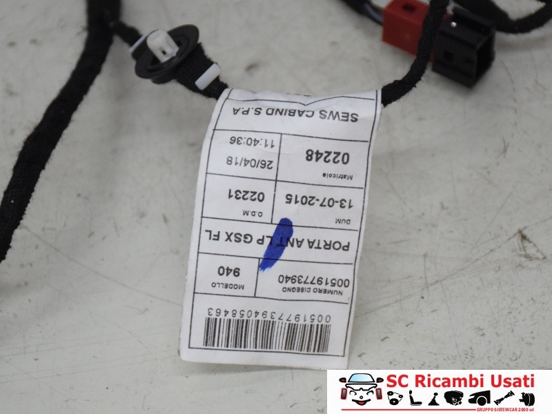 Cablaggio Porta Anteriore Destra Alfa Giulietta 51977394 51929179 - 20828 Cablaggio Porta Anteriore Destra Alfa Giulietta 51977394 51929179 - 20828