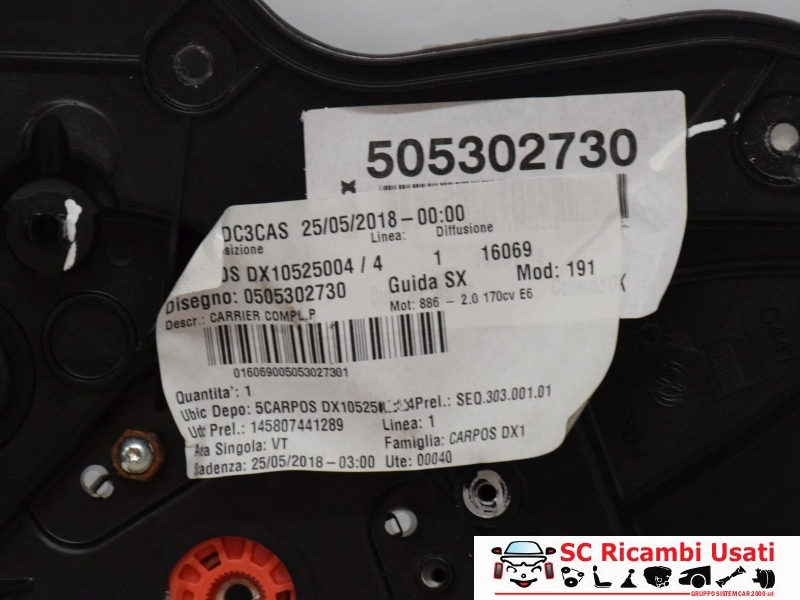 Alzavetro Posteriore Destro Alfa Giulietta 505302730 71754421 - 21149