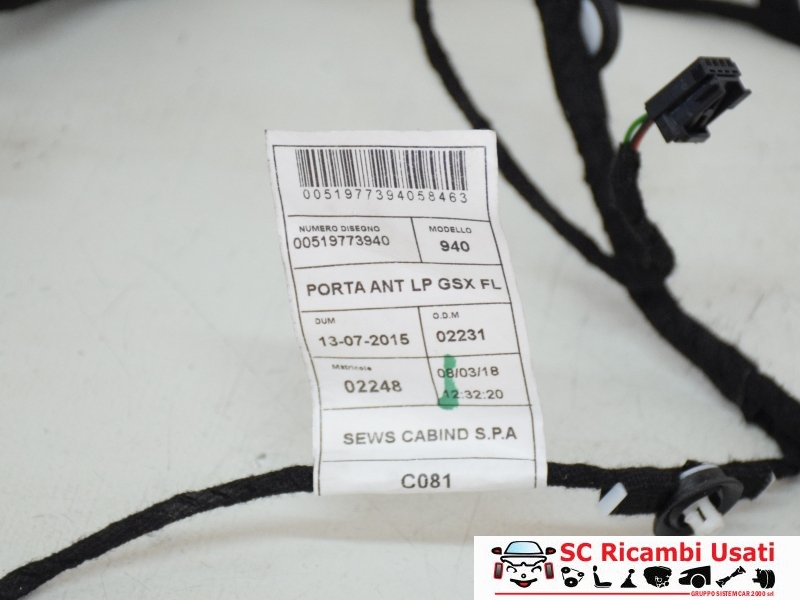 Cablaggio Porta Anteriore Destro Alfa Giulietta 51977394 51929179 - 18270