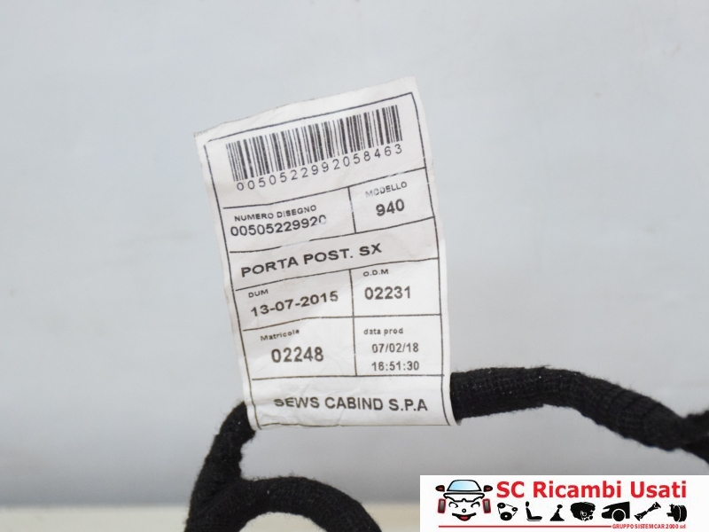 Cablaggio Posteriore Sinistro Alfa Romeo Giulietta 50522992 50522988 - 18271