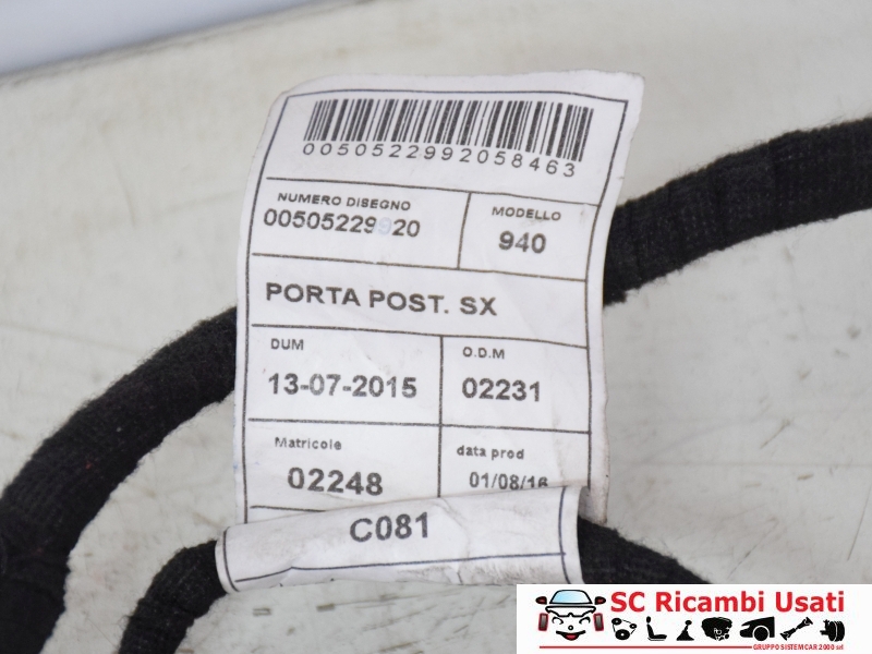 Cablaggio Porta Posteriore Sinistra Giulietta 50522992 50522988 - 20915 Cablaggio Porta Posteriore Sinistra Giulietta 50522992 50522988 - 20915