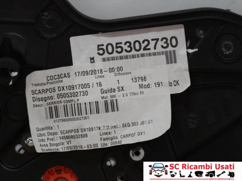 Alzavetro Posteriore Destro Giulietta 50530273 71754421 - 20949