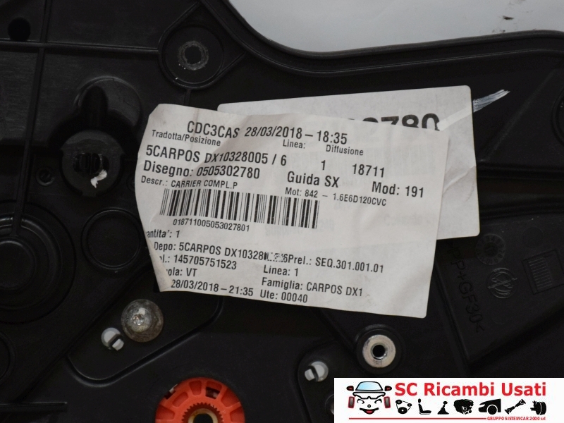 Alzavetro Posteriore Destro Giulietta 50530278 71754423 - 20953