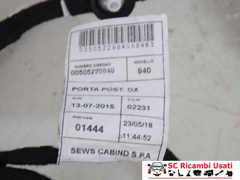 Cablaggio Porta Posteriore Destro Alfa Giulietta 50522984 50522980 - 20977