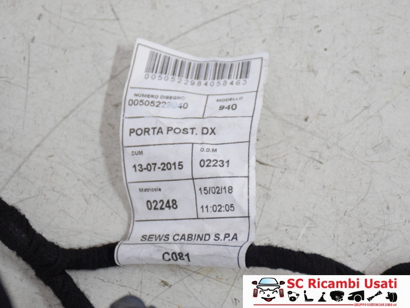 Cablaggio Porta Posteriore Dx Alfa Romeo Giulietta 50522984 50522980 - 20979