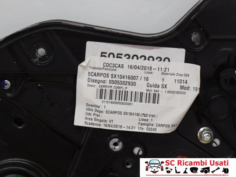 Alzavetro Posteriore Sinistro Giulietta 50530293 71754422 - 21058