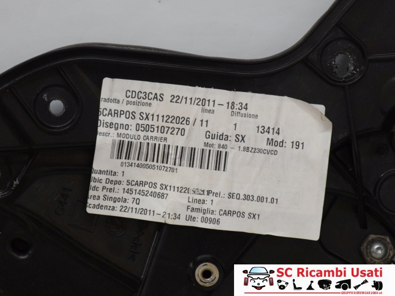 Alzavetro Posteriore Sinistro Giulietta 50510727 - 21059