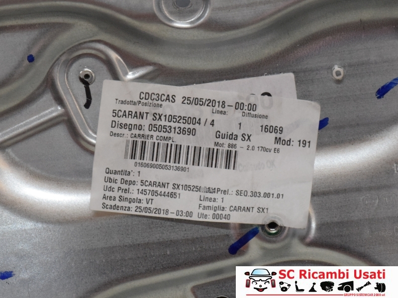 Alzavetro Anteriore Sinistro Alfa Giulietta 50531369 71754404 - 21062