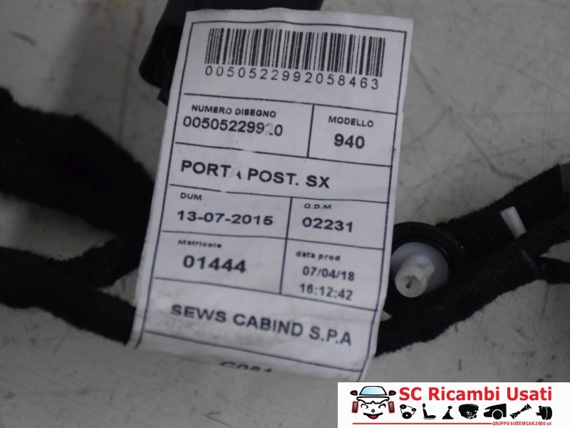 Cablaggio Porta Posteriore Sinistra Giulietta 50522988 50522992 - 21116