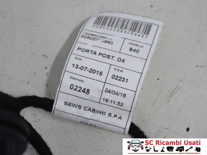 Cablaggio Porta Posteriore Dx Alfa Giulietta 50522984 50522980 - 21217