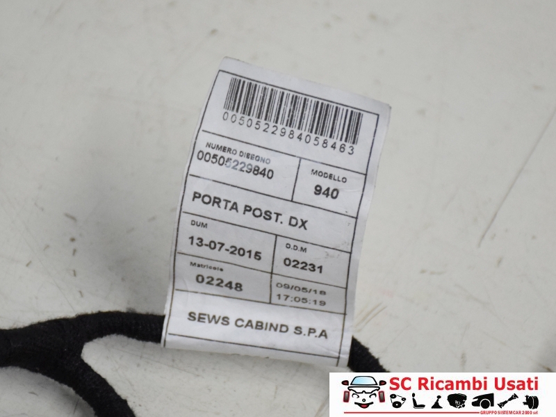 Cablaggio Porta Posteriore Destra Giulietta 50522984 50522980 - 21219