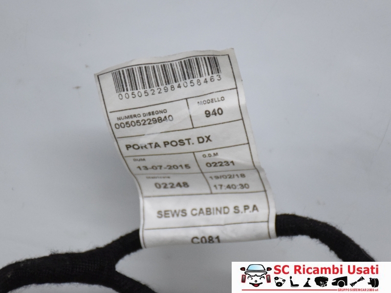 Cablaggio Porta Posteriore Destra Giulietta 50522984 50522980 - 21225