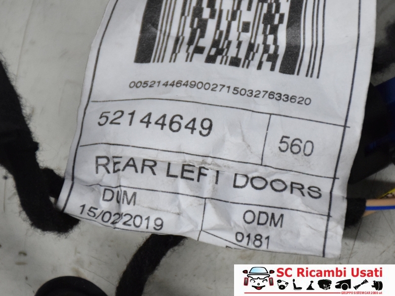 Cablaggio Porta Posteriore Sinistra Jeep Compass 52144649 - 21516