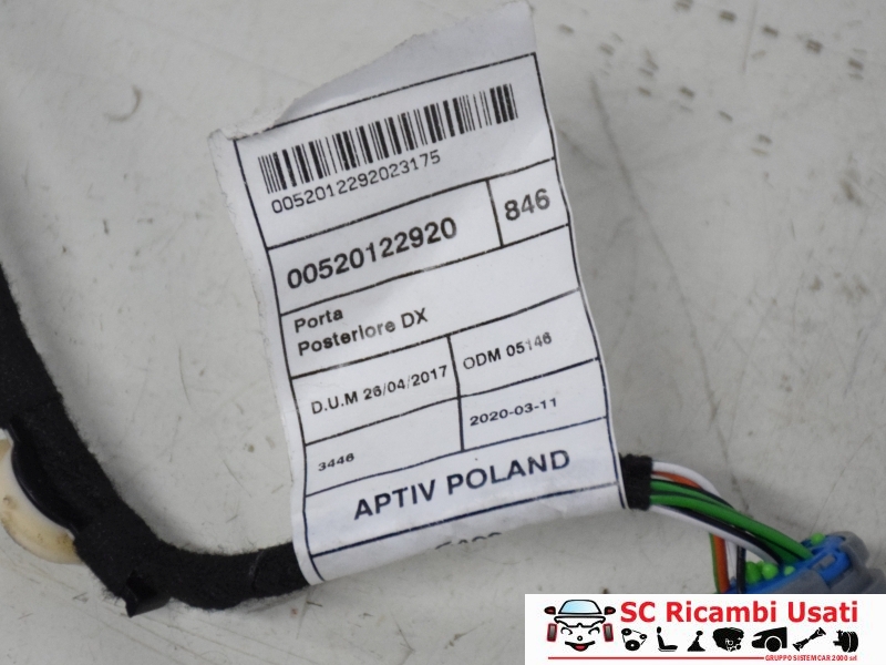 Cablaggio Porta Posteriore Destra Lancia Y 52012292 - 21676