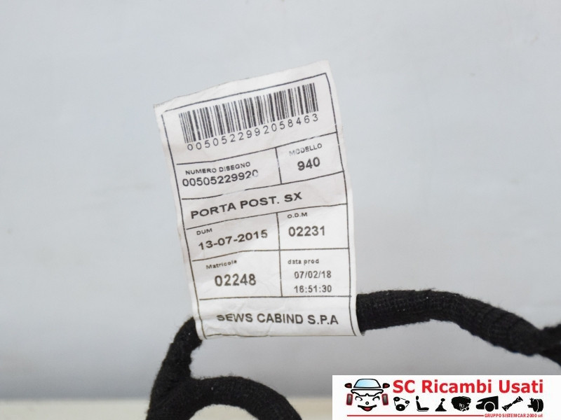 IMPIANTO ELETTRICO (CABLAGGIO) PORTA POSTERIORE SX ALFA ROMEO Giulietta Serie (940_) 50522992 (13>)