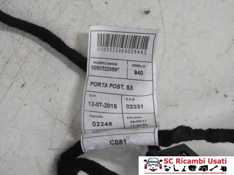 IMPIANTO ELETTRICO (CABLAGGIO) PORTA POSTERIORE SX ALFA ROMEO Giulietta Serie (940_) 50522989 (13>)