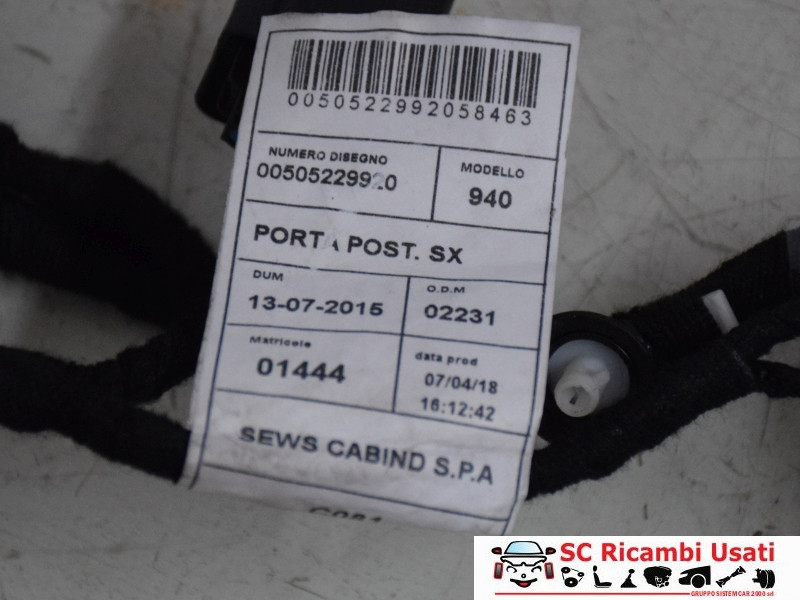 IMPIANTO ELETTRICO (CABLAGGIO) PORTA POSTERIORE SX ALFA ROMEO Giulietta Serie (940_) 50522988 (13>)