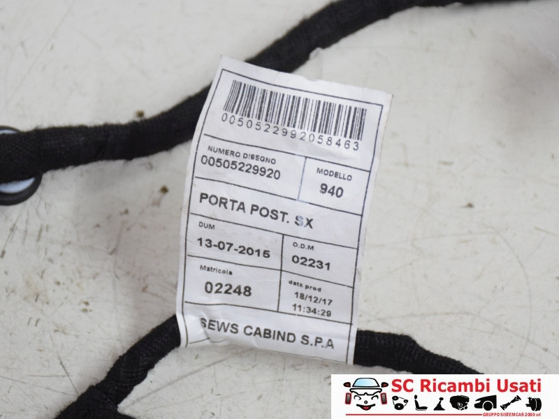 IMPIANTO ELETTRICO (CABLAGGIO) PORTA POSTERIORE SX ALFA ROMEO Giulietta Serie (940_) 50522988 (13>)